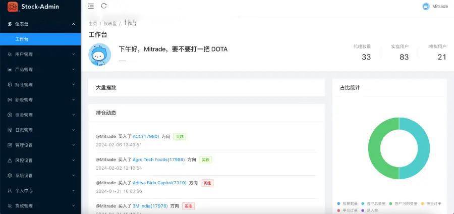 印度股票新版UI演示 功能：涨停板，大宗交易，指数交易，期货交易，新股申购，余额宝，贷款功能， 注：支持对接任何国际股票，可做多国语言多国运营 前端vue 后端java插图3