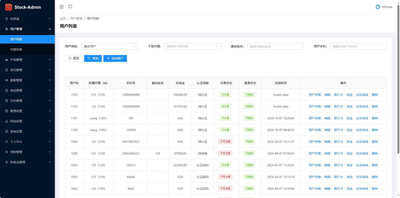 二开的UI印度股票,英文,印度,双语,前端,vue,包含:前端,总后台,代理后台,服务端java全开源带源码,K线接口付费的,K线可以实时波动,对接的云硕接口插图12